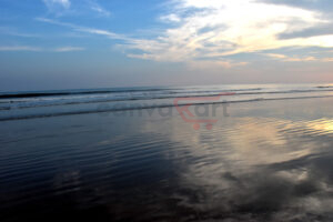Reflection of Sky in Sea Beach Sand In Tajpur, West Bengal