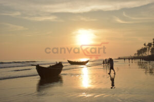 Peaceful Evening View In Tajpur, West Bengal